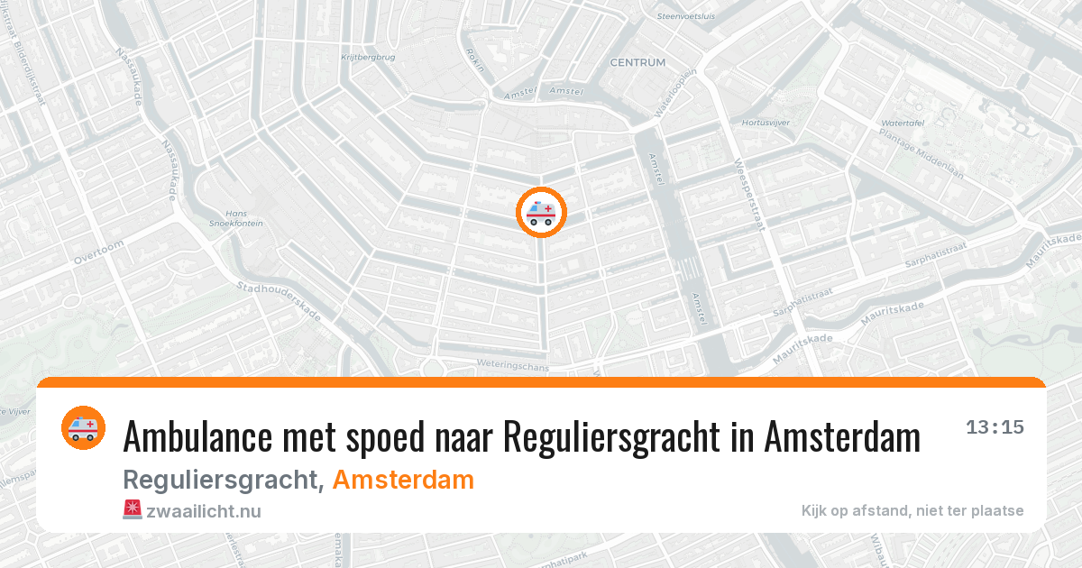 Ambulance met spoed naar Reguliersgracht in Amsterdam — 23 jul 2026