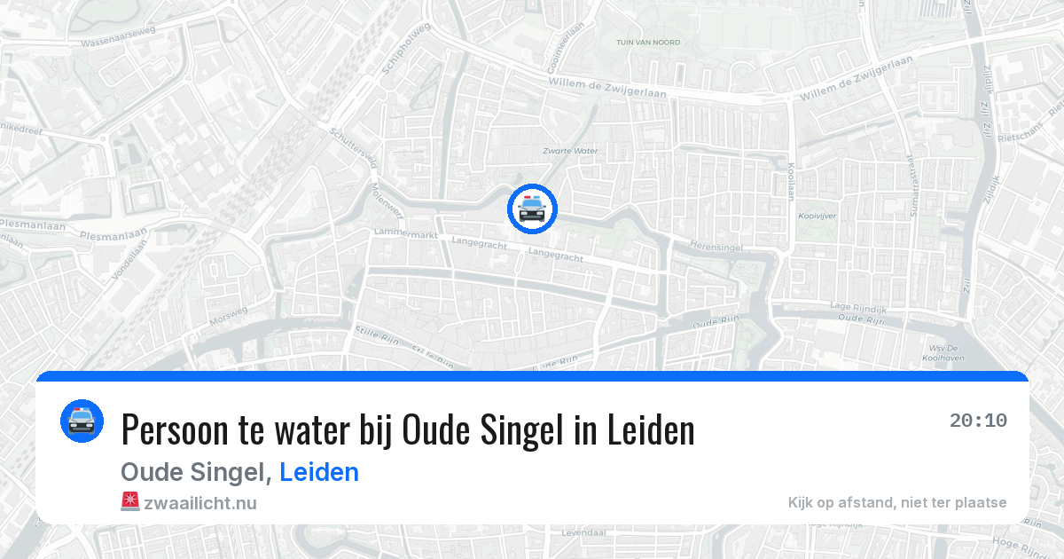 Persoon te water bij Oude Singel in Leiden — 1 jun 2026