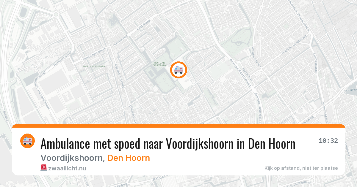 Ambulance met spoed naar Voordijkshoorn in Den Hoorn — 7 jun 2026