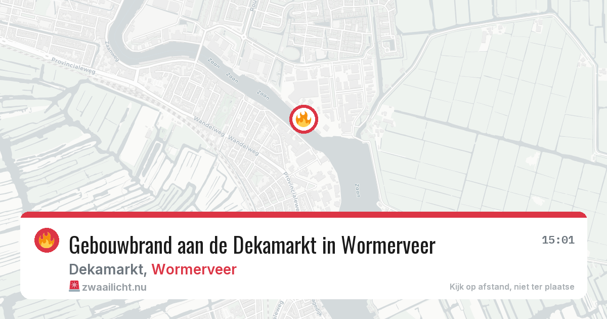 Gebouwbrand aan de Dekamarkt in Wormerveer — 6 mei 2026