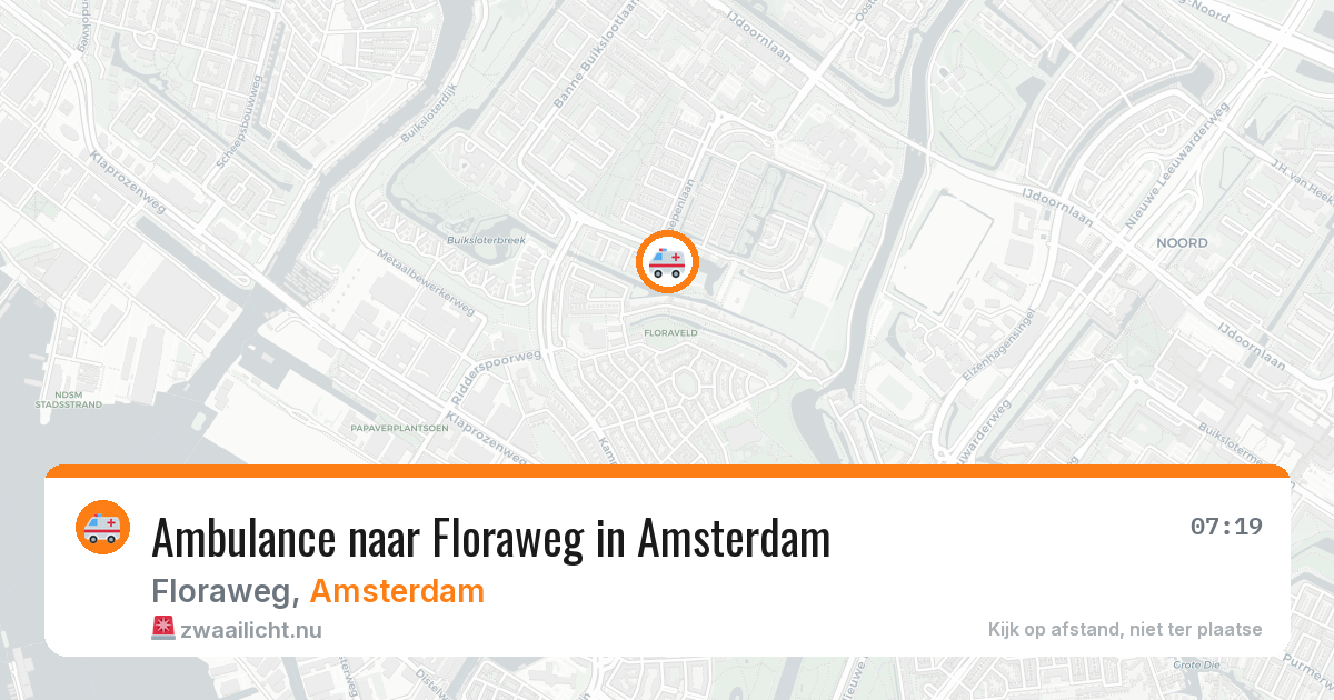 Ambulance naar Floraweg in Amsterdam — 13 jul 2026