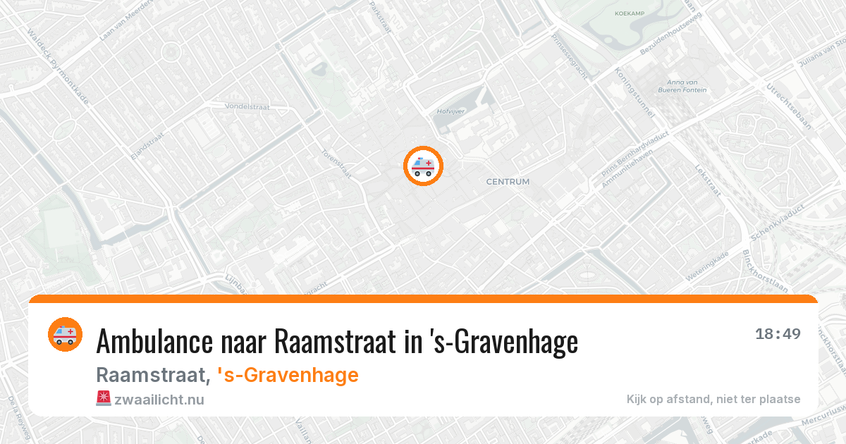 Ambulance naar Raamstraat in 's-Gravenhage — 13 jul 2026