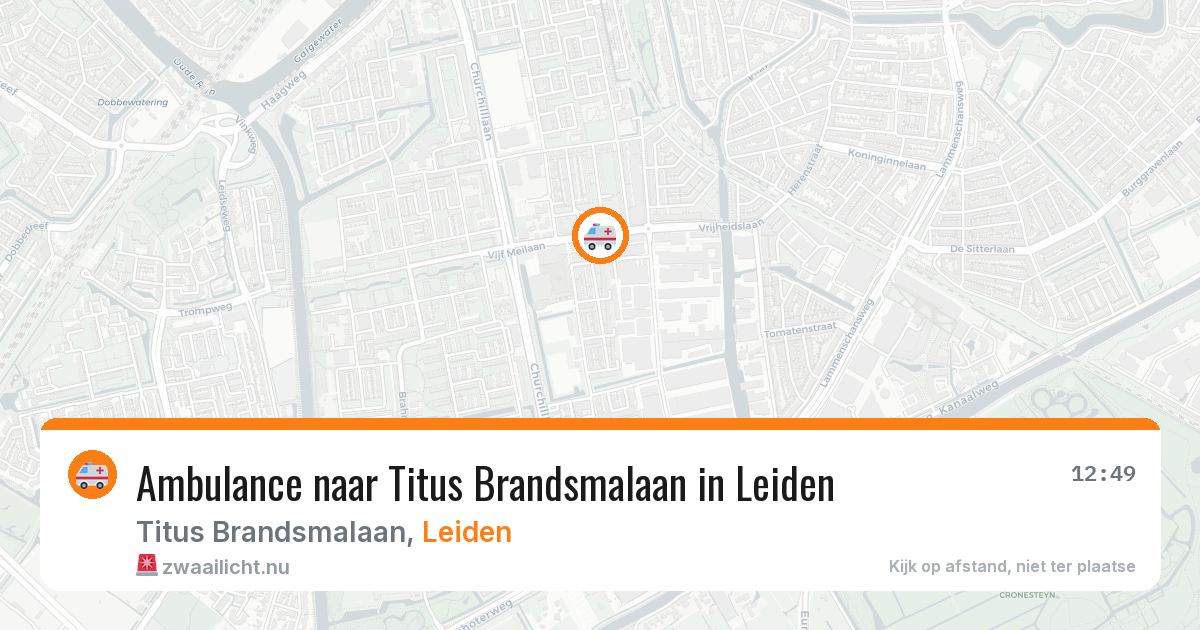 Ambulance naar Titus Brandsmalaan in Leiden — 29 mei 2026