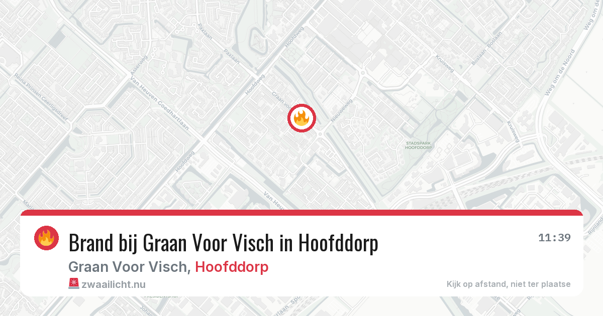 Brand bij Graan Voor Visch in Hoofddorp — 21 jul 2026