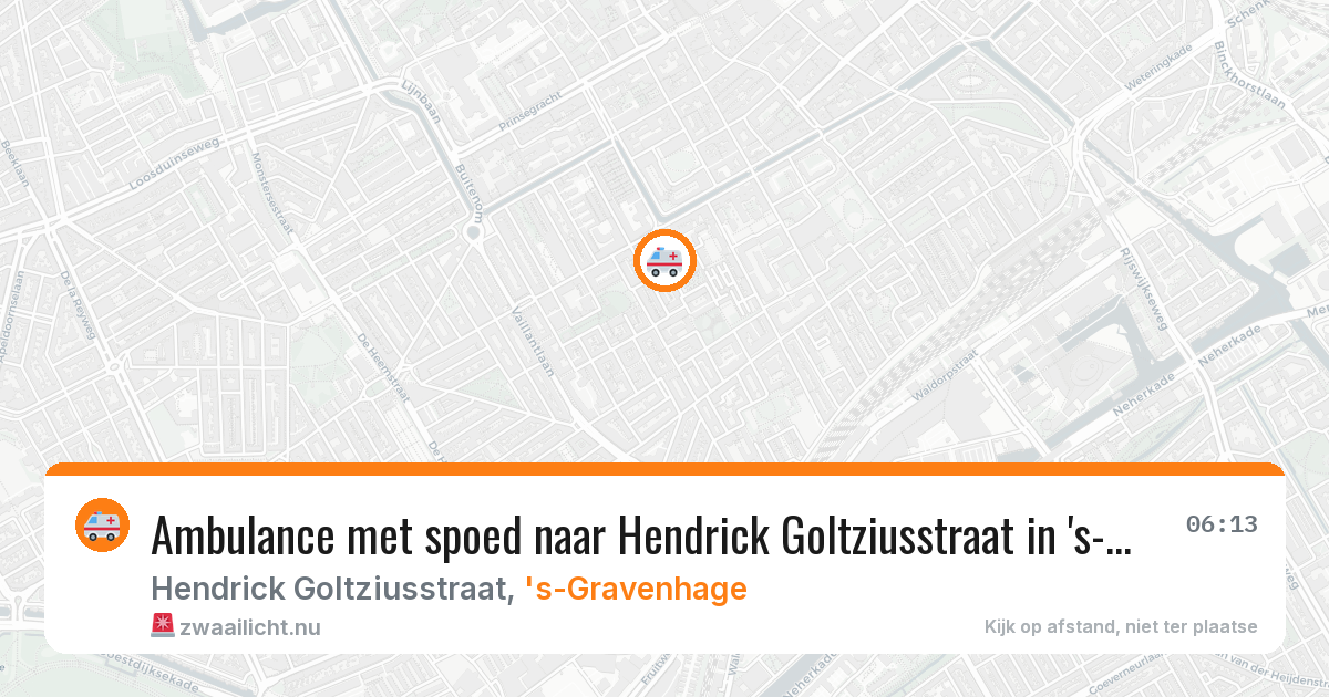 Ambulance met spoed naar Hendrick Goltziusstraat in 's-Gravenhage — 9 jun 2026