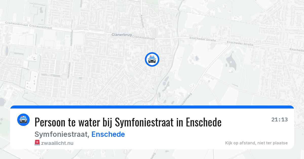 Persoon te water bij Symfoniestraat in Enschede — 26 jul 2026