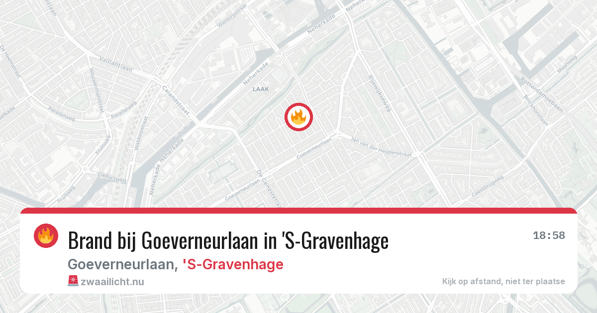 Brand bij Goeverneurlaan in 'S-Gravenhage — 11 jul 2026