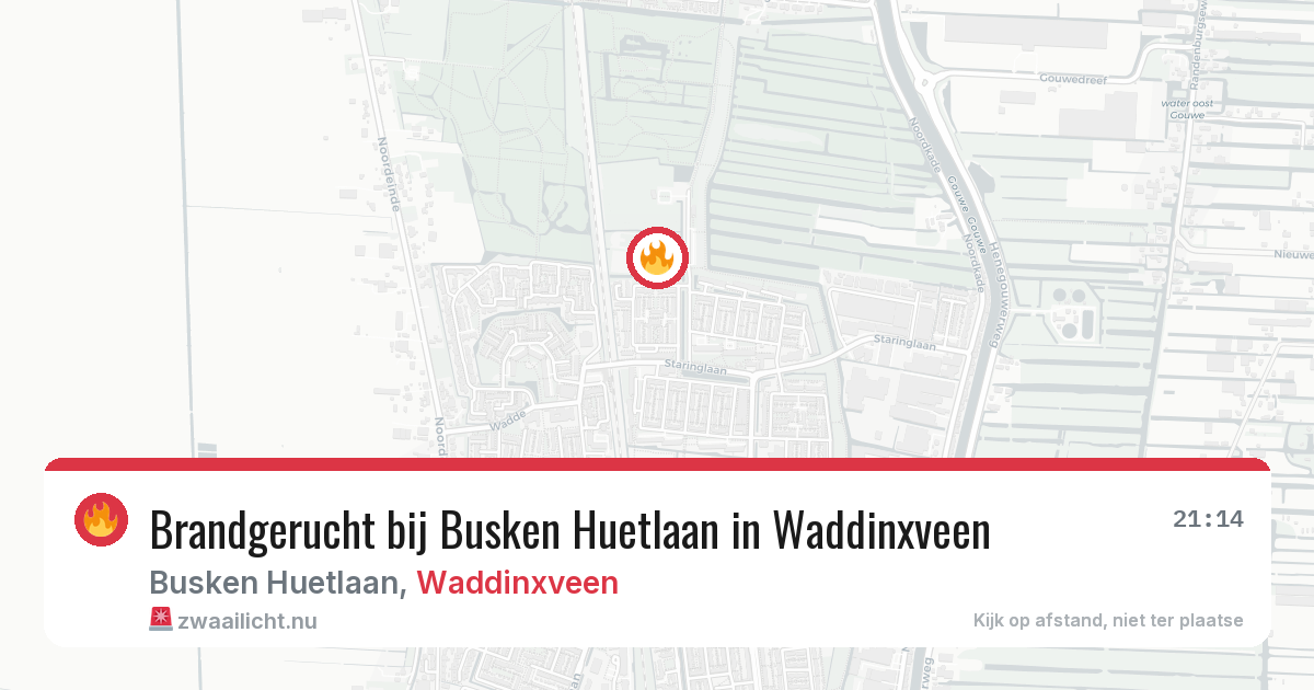 Brandgerucht bij Busken Huetlaan in Waddinxveen — 5 mei 2026