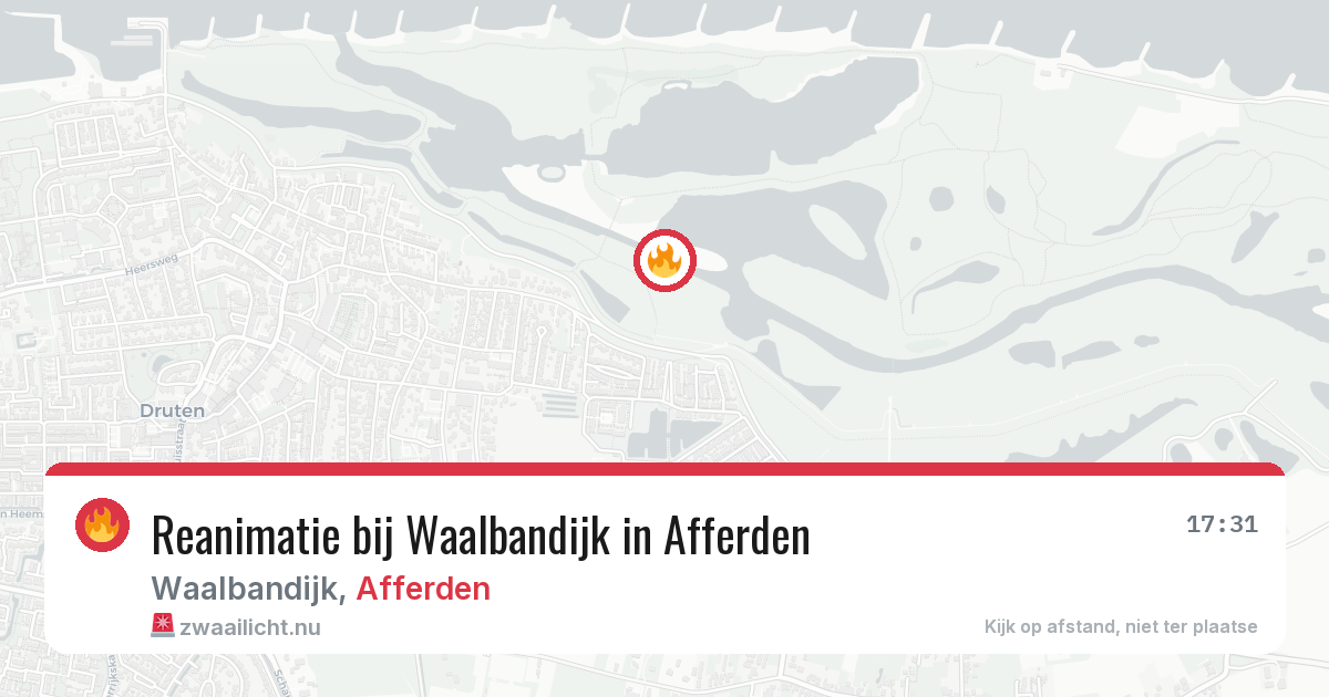 Reanimatie bij Waalbandijk in Afferden — 28 mei 2026