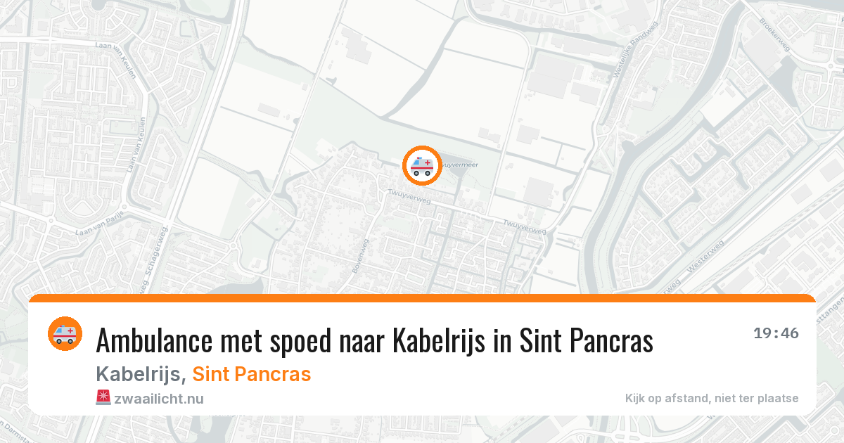 Ambulance met spoed naar Kabelrijs in Sint Pancras — 10 apr 2026