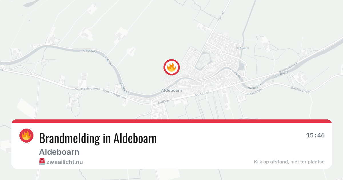 Brandmelding in Aldeboarn — 10 mei 2026