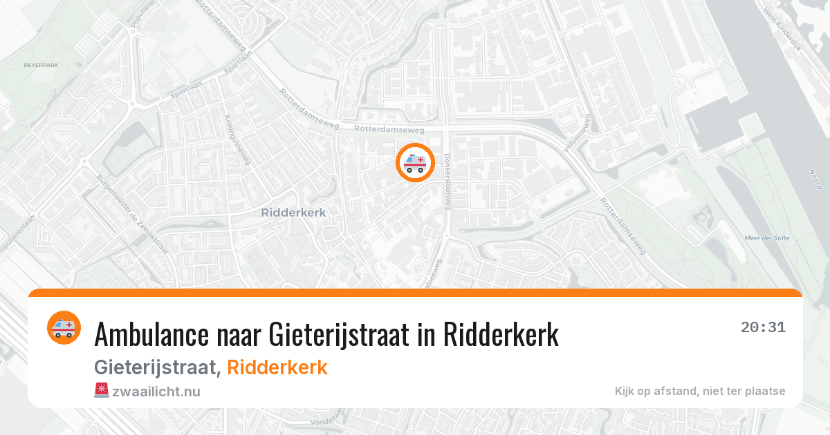Ambulance naar Gieterijstraat in Ridderkerk — 14 mrt 2026