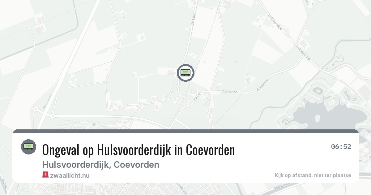 Ongeval op Hulsvoorderdijk in Coevorden — 2 mrt 2026