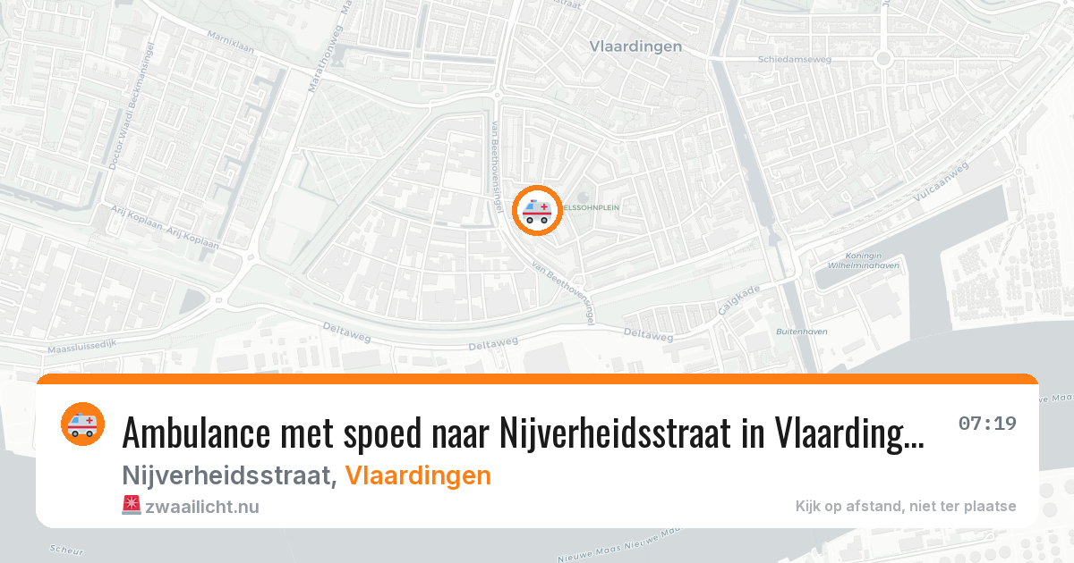 Ambulance met spoed naar Nijverheidsstraat in Vlaardingen — 14 jul 2026