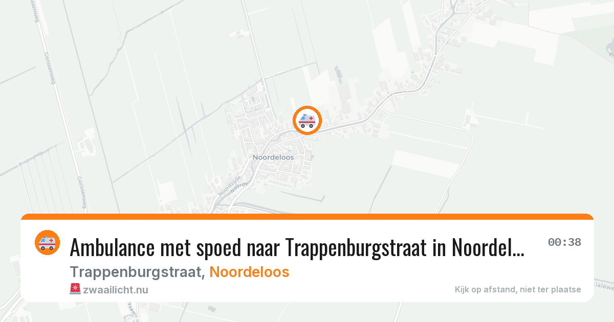 Ambulance met spoed naar Trappenburgstraat in Noordeloos — 16 jul 2026