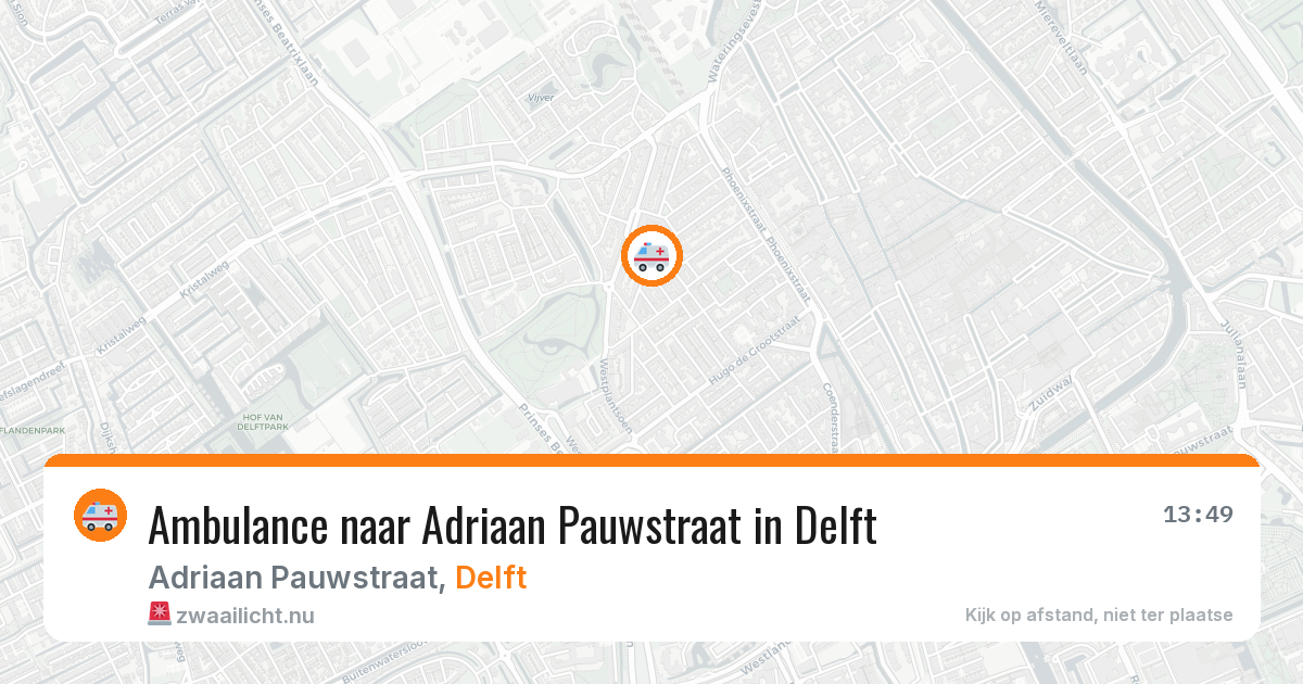 Ambulance naar Adriaan Pauwstraat in Delft — 17 jul 2026