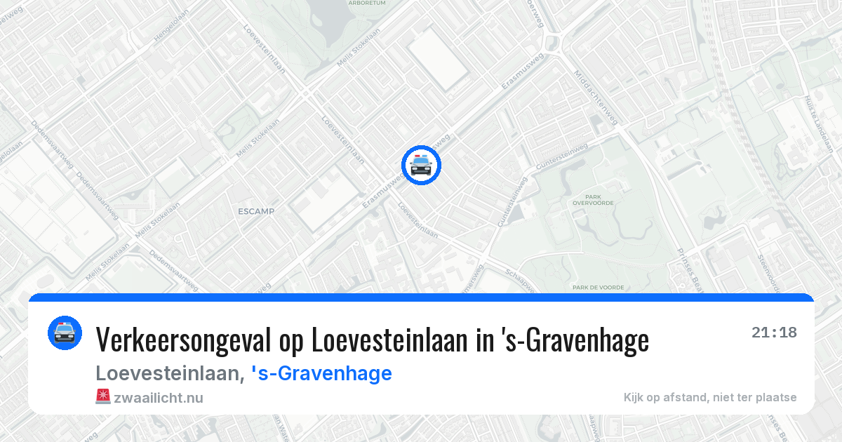 Verkeersongeval op Loevesteinlaan in 's-Gravenhage — 14 jul 2026