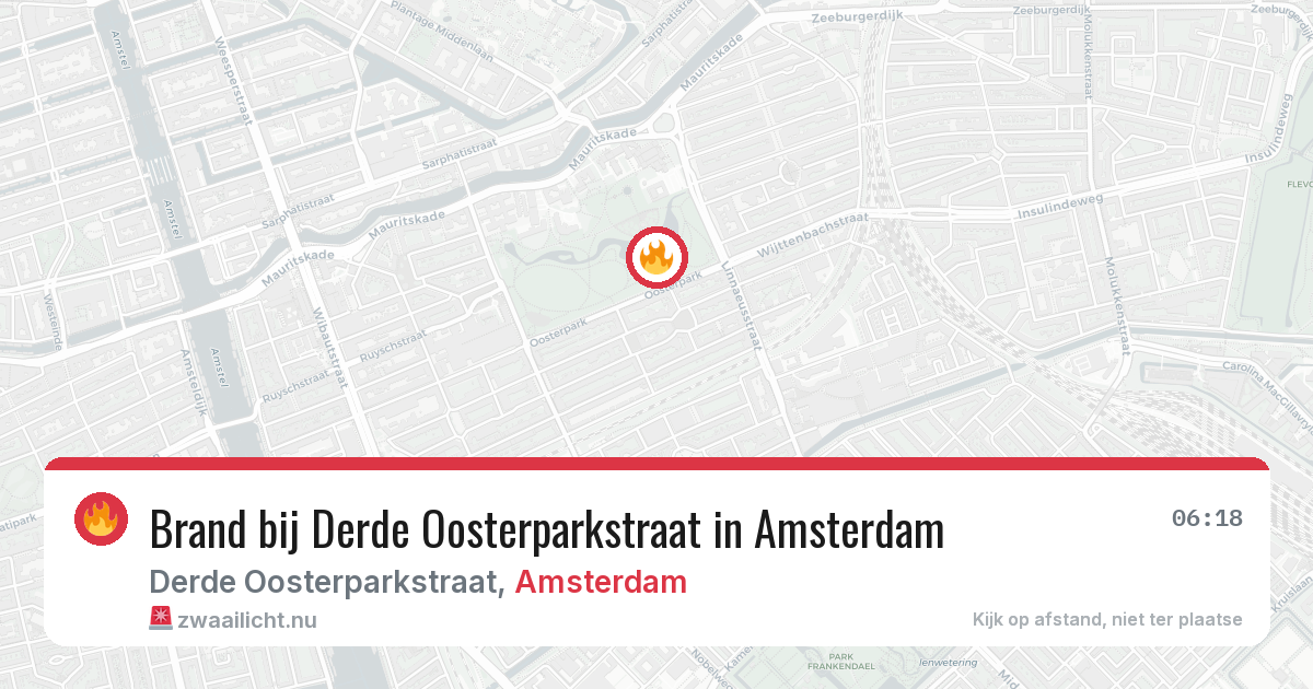 Brand bij Derde Oosterparkstraat in Amsterdam — 5 jun 2026