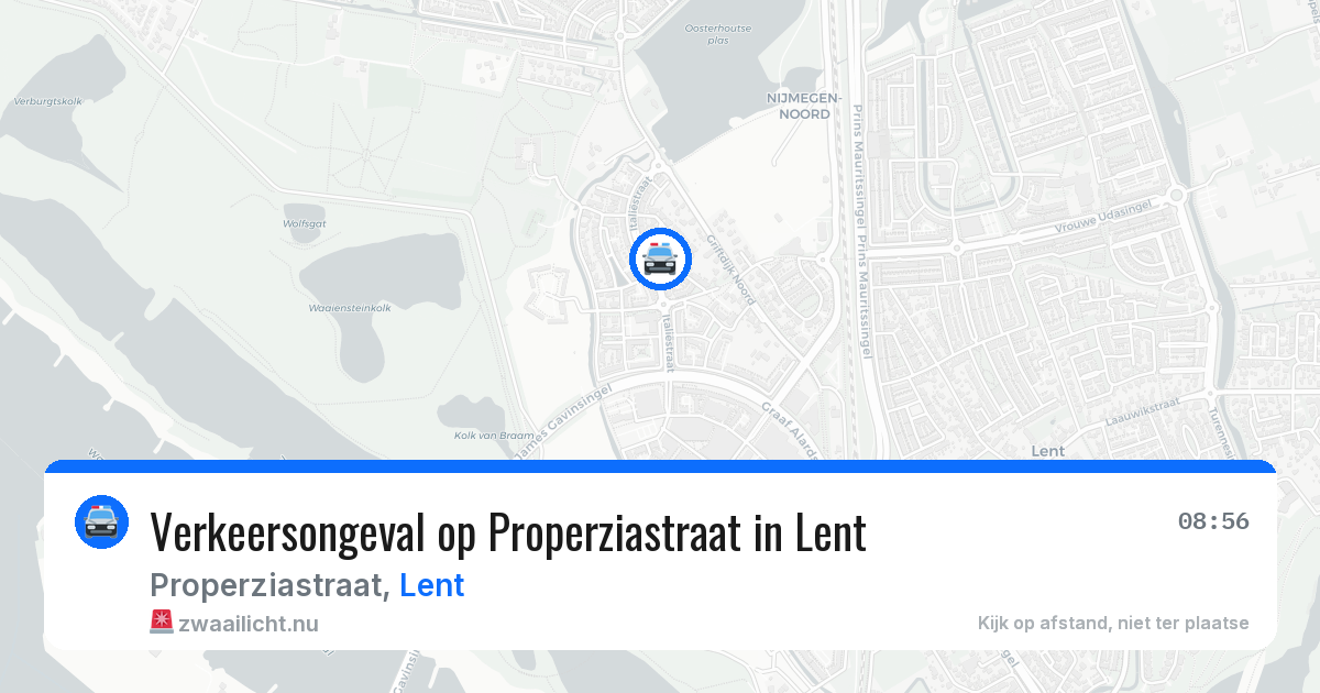 Verkeersongeval op Properziastraat in Lent — 3 apr 2026