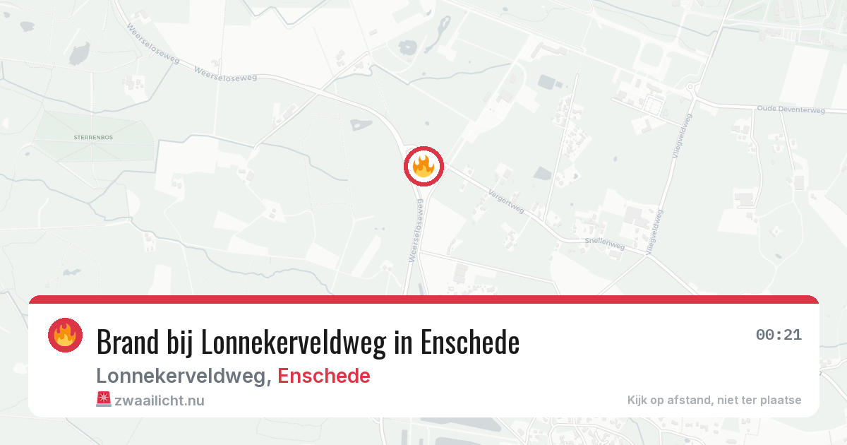 Brand bij Lonnekerveldweg in Enschede — 15 jul 2026