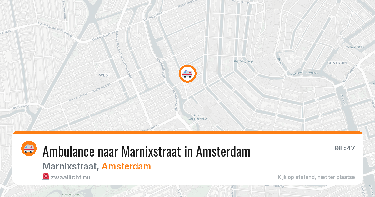 Ambulance naar Marnixstraat in Amsterdam — 5 jul 2026