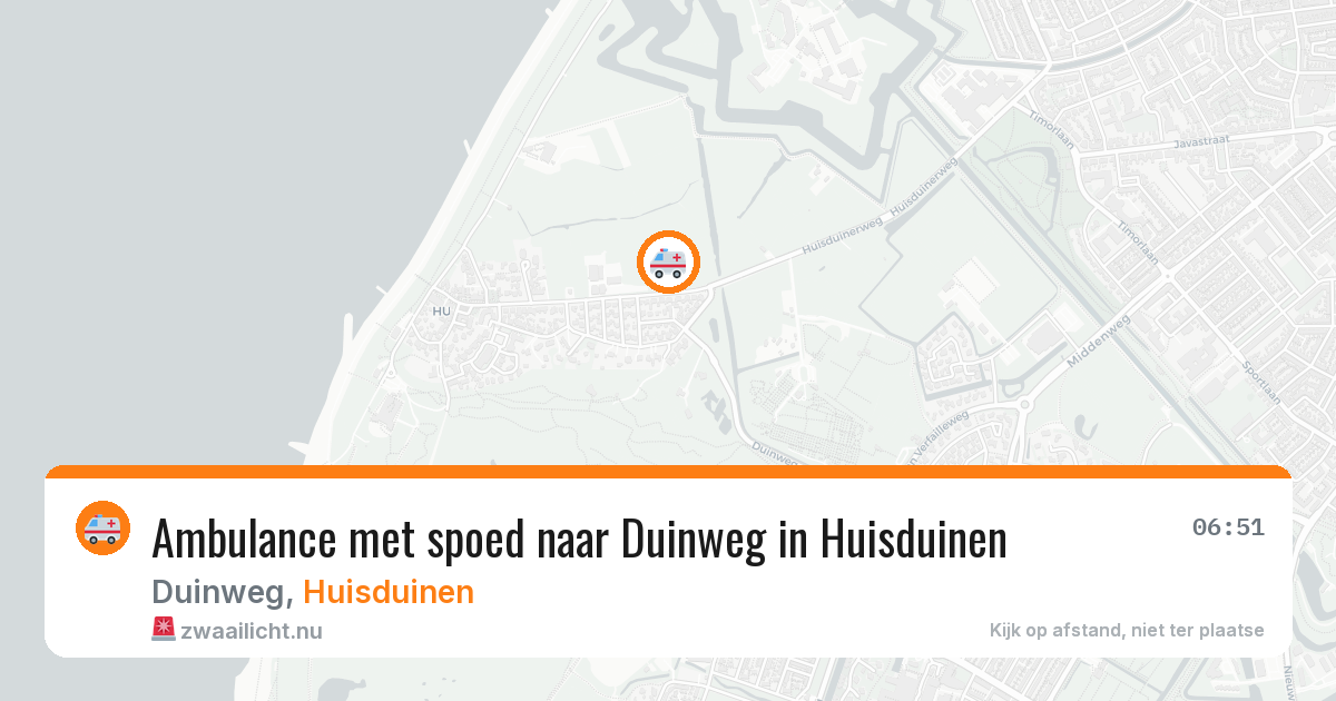 Ambulance met spoed naar Duinweg in Huisduinen — 11 jul 2026