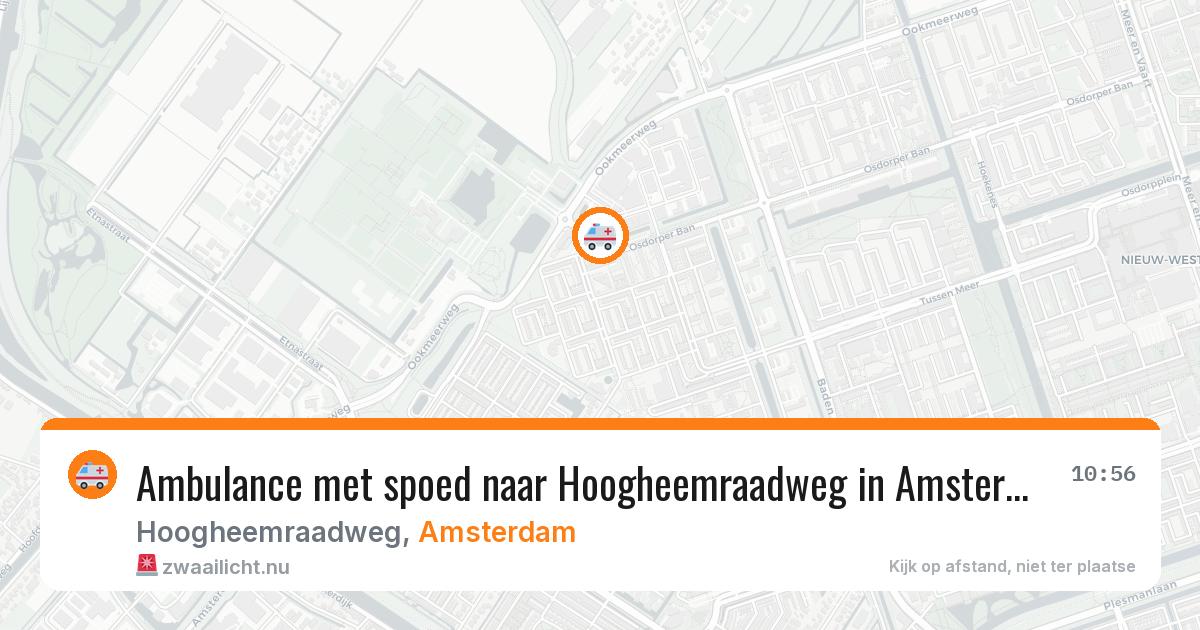Ambulance met spoed naar Hoogheemraadweg in Amsterdam — 3 jul 2026
