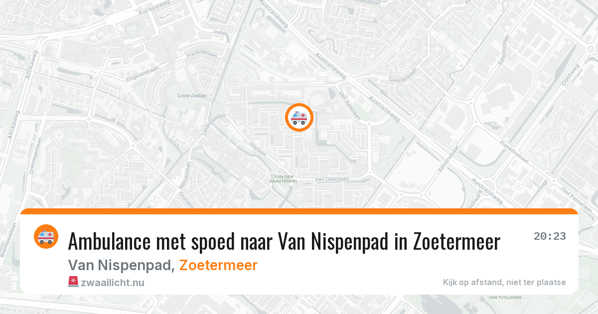 Ambulance met spoed naar Van Nispenpad in Zoetermeer — 25 mei 2026