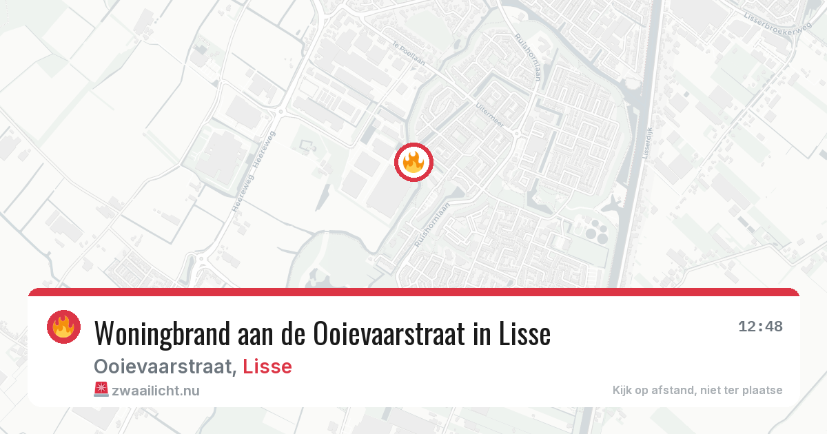 Woningbrand aan de Ooievaarstraat in Lisse — 17 mei 2026