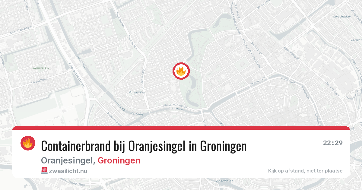 Containerbrand bij Oranjesingel in Groningen — 28 mei 2026
