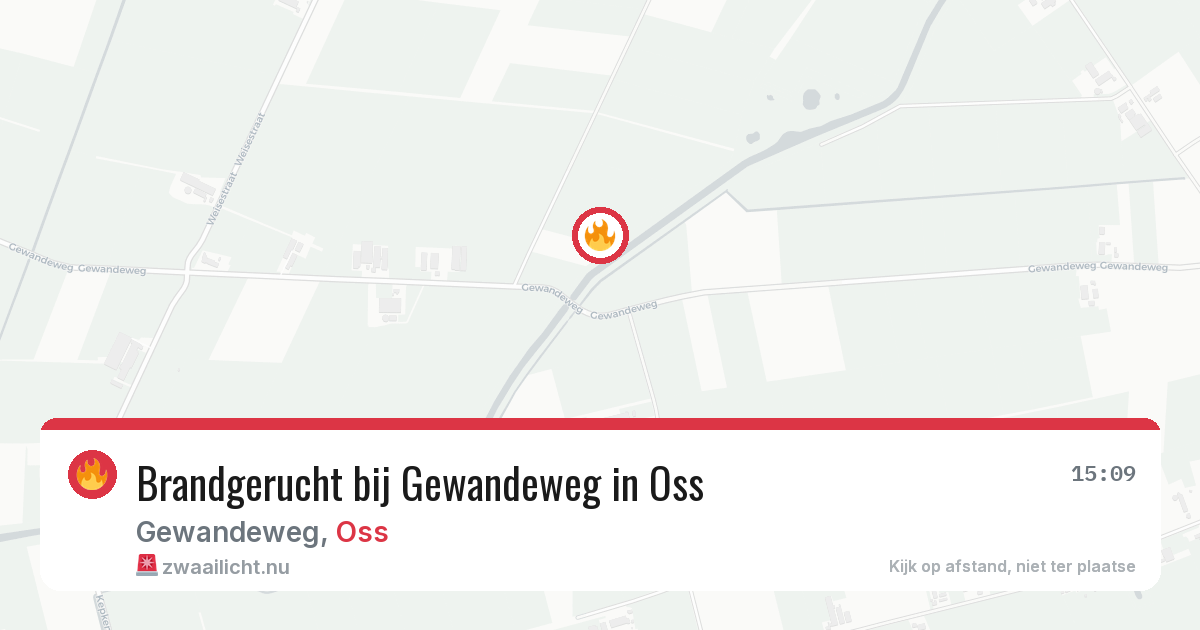 Brandgerucht bij Gewandeweg in Oss — 4 mei 2026