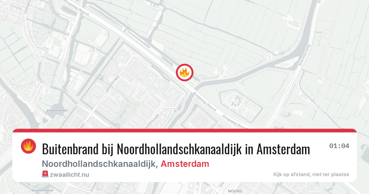 Buitenbrand bij Noordhollandschkanaaldijk in Amsterdam — 24 jul 2026