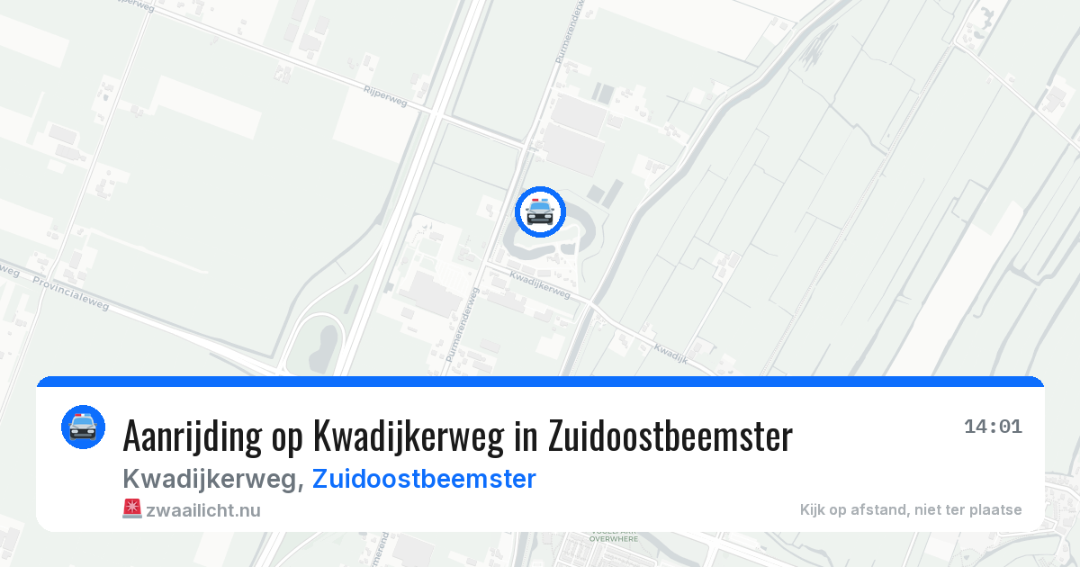 Aanrijding op Kwadijkerweg in Zuidoostbeemster — 29 apr 2026