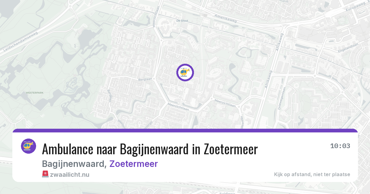 Ambulance naar Bagijnenwaard in Zoetermeer — 10 jul 2026