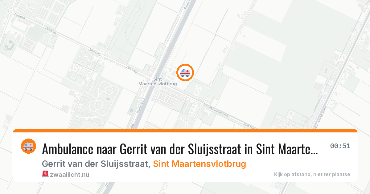 Ambulance naar Gerrit van der Sluijsstraat in Sint Maartensvlotbrug — 14 jul 2026