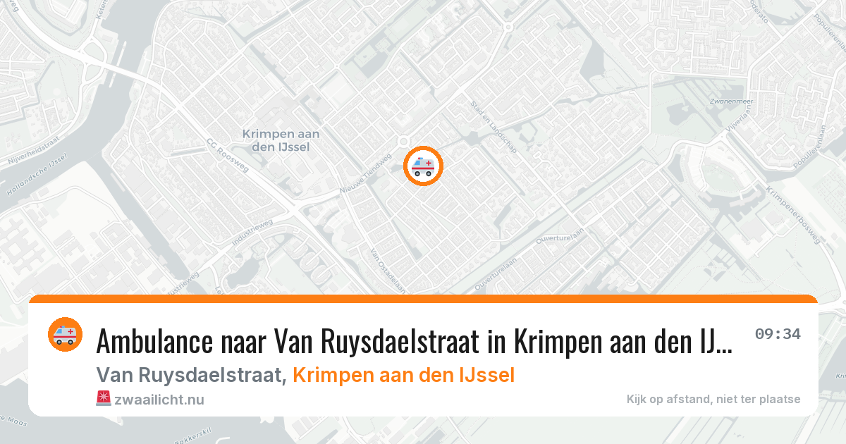 Ambulance naar Van Ruysdaelstraat in Krimpen aan den IJssel — 4 jun 2026