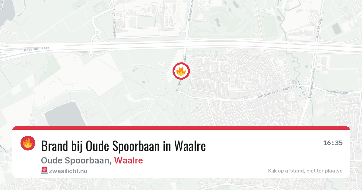 Brand bij Oude Spoorbaan in Waalre — 26 jul 2026