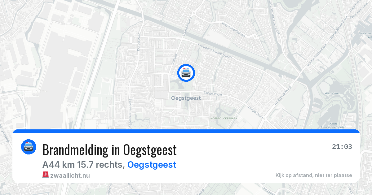 Brandmelding in Oegstgeest — 4 mei 2026