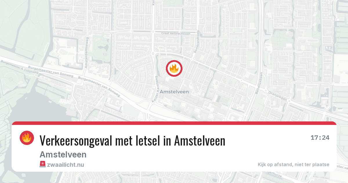 Verkeersongeval met letsel in Amstelveen — 10 jul 2026