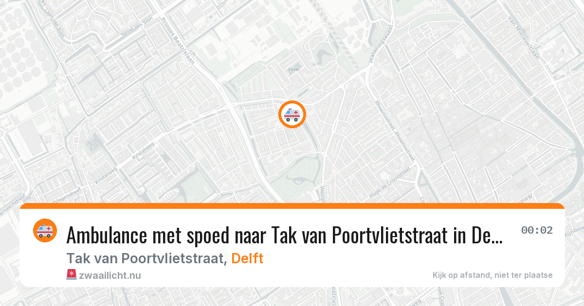 Ambulance met spoed naar Tak van Poortvlietstraat in Delft — 2 apr 2026