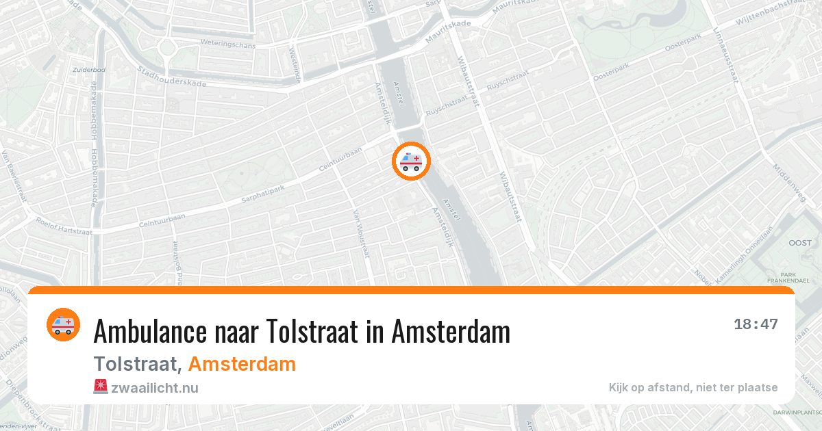 Ambulance naar Tolstraat in Amsterdam — 23 mei 2026