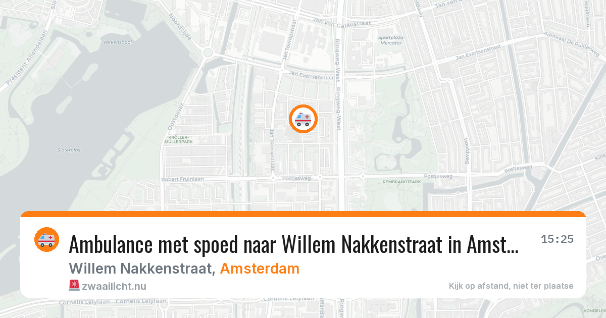 Ambulance met spoed naar Willem Nakkenstraat in Amsterdam — 15 jul 2026