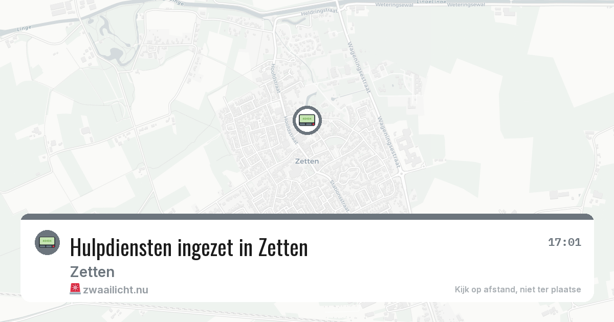Hulpdiensten ingezet in Zetten — 14 jul 2026 | 🚨 Zwaailicht.nu