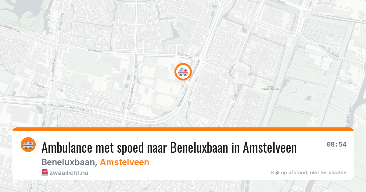 Ambulance met spoed naar Beneluxbaan in Amstelveen — 22 jul 2026