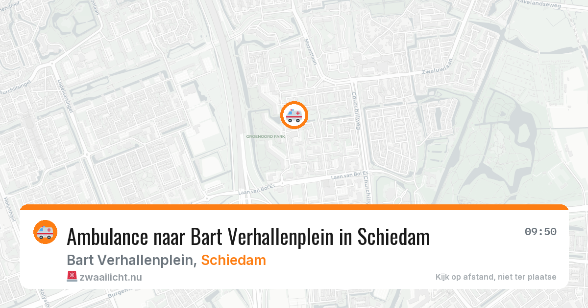 Ambulance naar Bart Verhallenplein in Schiedam — 20 mrt 2026