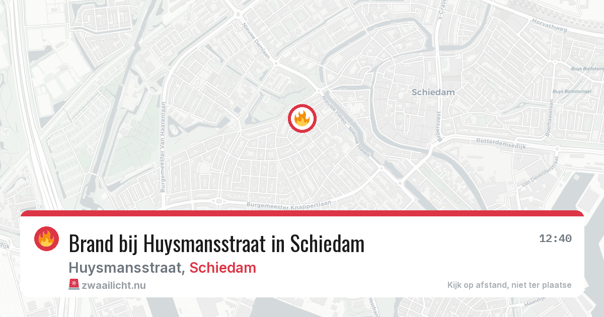 Brand bij Huysmansstraat in Schiedam — 17 jul 2026