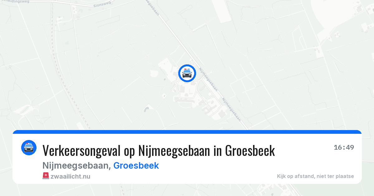 Verkeersongeval op Nijmeegsebaan in Groesbeek — 16 jul 2026