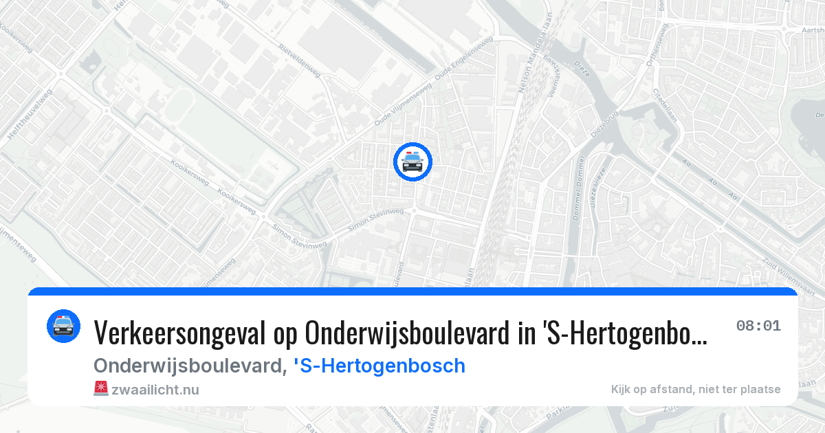 Verkeersongeval op Onderwijsboulevard in 'S-Hertogenbosch — 25 mrt 2026