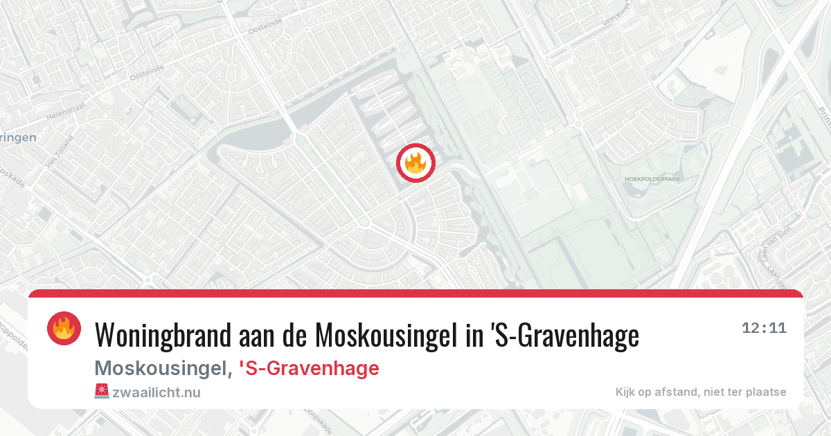 Woningbrand aan de Moskousingel in 'S-Gravenhage — 1 jun 2026