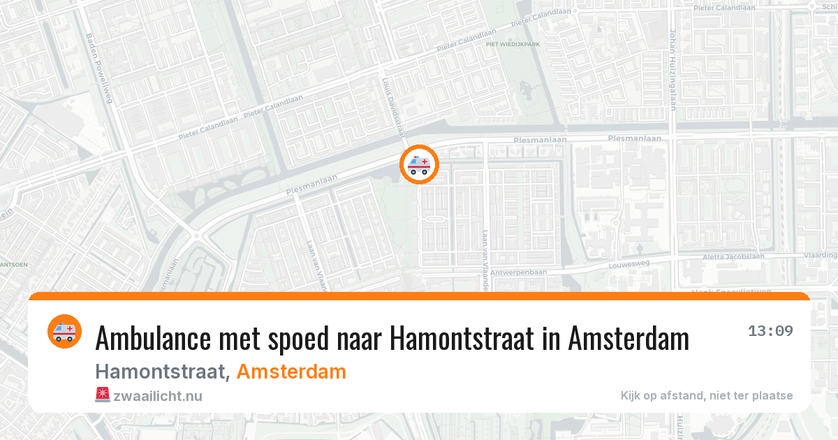 Ambulance met spoed naar Hamontstraat in Amsterdam — 11 mei 2026